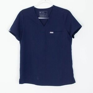 Figs Womens Catarina One Pocket Scrub Top Size S Blue Short Sleeve Nursing Work‎